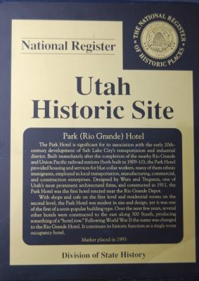 Park (Rio Grande) Hotel Marker image. Click for full size.