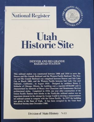 Denver & Rio Grande Railroad Station Marker. Click for full size. Denver & Rio Grande Railroad Station Marker image. Click for full size.
