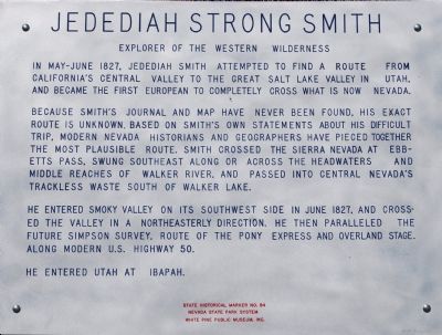 Jedediah Strong Smith Marker image. Click for full size.