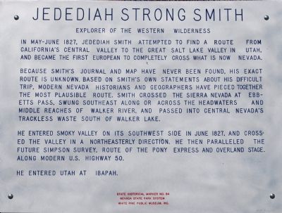 Jedediah Strong Smith Marker image. Click for full size.