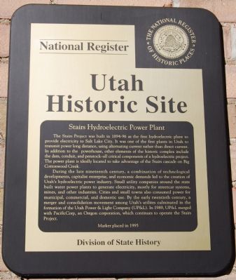 Stairs Hydroelectric Power Plant Marker. Click for full size. Stairs Hydroelectric Power Plant Marker image. Click for full size.