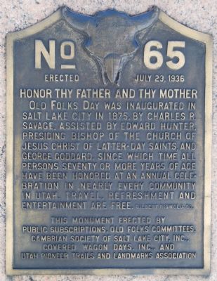 Honor Thy Father and Thy Mother Marker. Click for full size. Honor Thy Father and Thy Mother Marker image. Click for full size.