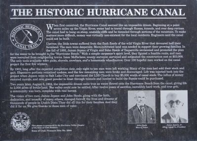The Historic Hurricane Canal Marker. Click for full size. The Historic Hurricane Canal Marker image. Click for full size.