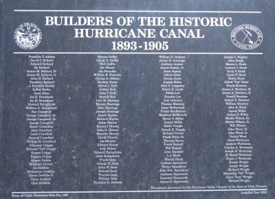 Builders of the Historic Hurricane Canal, 1893-1902. Click for full size. Builders of the Historic Hurricane Canal, 1893-1902 image. Click for full size.