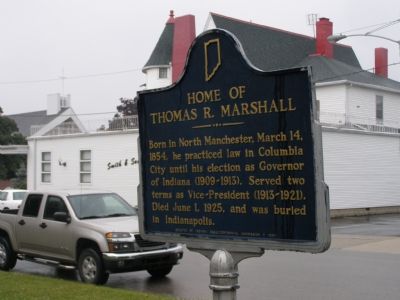 Home of Thomas R. Marshall Marker. Click for full size. Home of Thomas R. Marshall Marker image. Click for full size.