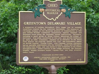 Greentown Delaware Village Marker image. Click for full size.
