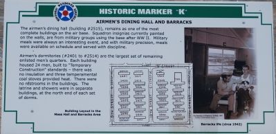 Airmen's Dining Hall and Barracks Marker image. Click for full size.
