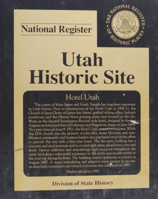 Hotel Utah Marker image. Click for full size.