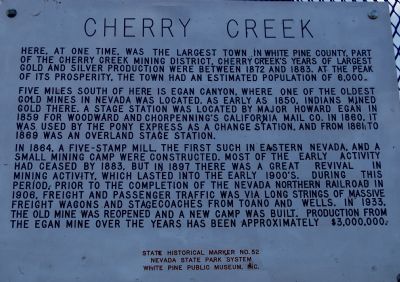 Cherry Creek Marker. Click for full size. Cherry Creek Marker image. Click for full size.