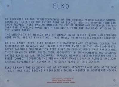 Elko Marker. Click for full size. Elko Marker image. Click for full size.