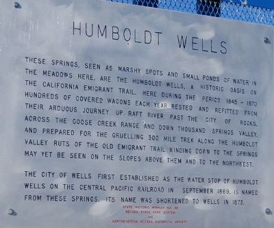 Humboldt Wells Marker image. Click for full size.
