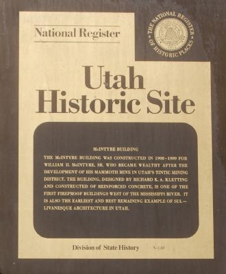 McIntyre Building Marker. Click for full size. McIntyre Building Marker image. Click for full size.
