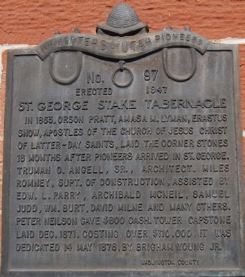 St. George Stake Tabernacle Marker image. Click for full size.