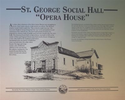 St. George Social Hall "Opera House" Marker image. Click for full size.