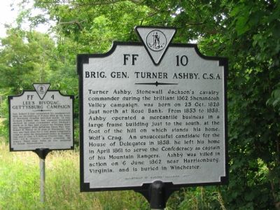 Brig. Gen. Turner Ashby, C.S.A. Marker image. Click for full size.