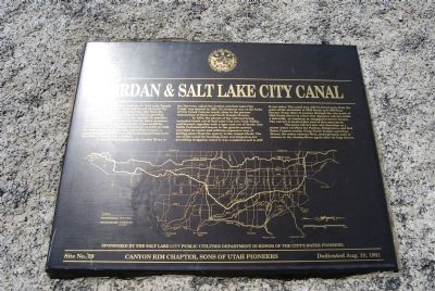 Jordan & Salt Lake City Canal Marker image. Click for full size.