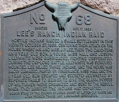Lee's Ranch Indian Raid Marker image. Click for full size.