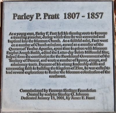 Parley P. Pratt, 1807-1857 Marker image. Click for full size.