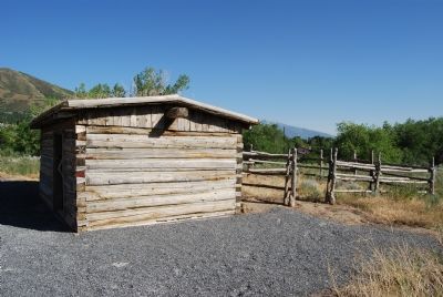 Reconstructed barn and corral. Click for full size. Reconstructed barn and corral image. Click for full size.