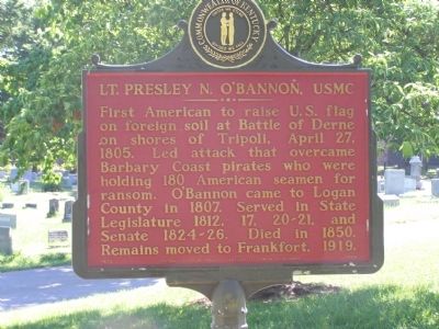 Lt. Presley N. O'Bannon, USMC Marker (before being repeated).. Click for full size. Lt. Presley N. O'Bannon, USMC Marker (before being repeated). image. Click for full size.