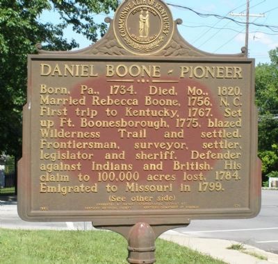 Daniel Boone - Pioneer Marker. Click for full size. Daniel Boone - Pioneer Marker image. Click for full size.