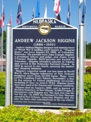 Andrew Jackson Higgins Marker image. Click for full size.