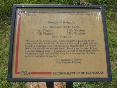 Kemper's Brigade Marker. Click for full size. Kemper's Brigade Marker image. Click for full size.