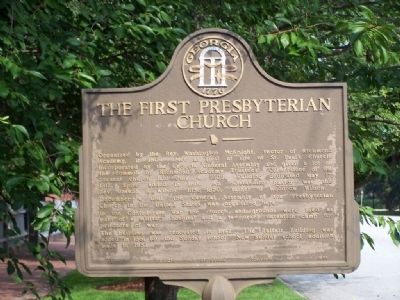 The First Presbyterian Church Marker. Click for full size. The First Presbyterian Church Marker image. Click for full size.