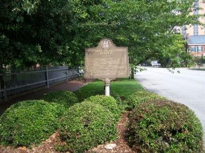 The First Presbyterian Church Marker looking west on Telfair St.. Click for full size. The First Presbyterian Church Marker looking west on Telfair St. image. Click for full size.