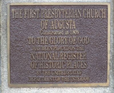 The First Presbyterian Church Marker image. Click for full size.