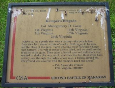 Kemper's Brigade Marker. Click for full size. Kemper's Brigade Marker image. Click for full size.