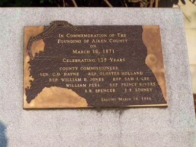 Aiken County 125th Anniversary Marker image. Click for full size.
