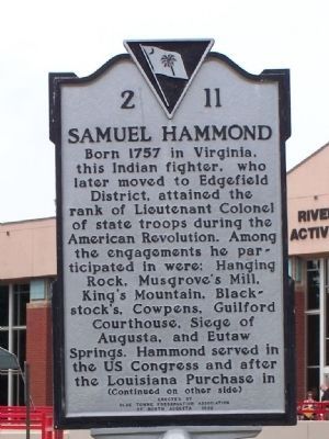 Samuel Hammond Marker </b>(front) image. Click for full size.