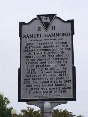 Samuel Hammond Marker Reverse. Click for full size. Samuel Hammond Marker Reverse image. Click for full size.
