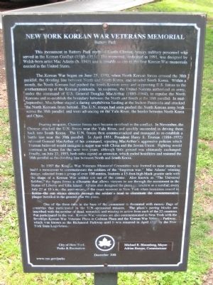 New York Korean War Veterans Memorial Marker image. Click for full size.