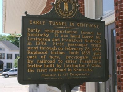 Early Tunnel in Kentucky Marker image. Click for full size.
