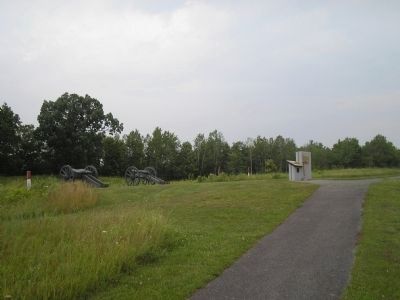 Marker at Breymann Redoubt. Click for full size. Marker at Breymann Redoubt image. Click for full size.