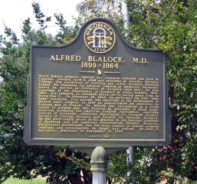 Alfred Blalock, M.D. Marker image. Click for full size.