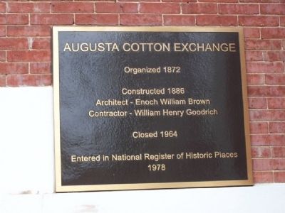 Augusta Cotton Exchange Marker image. Click for full size.