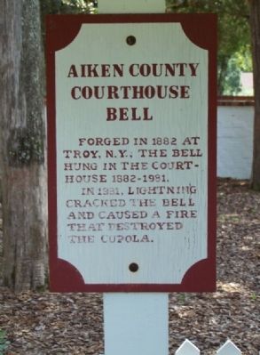 Aiken County Courthouse Bell Marker image. Click for full size.