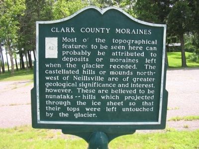 Clark County Moraines Marker. Click for full size. Clark County Moraines Marker image. Click for full size.