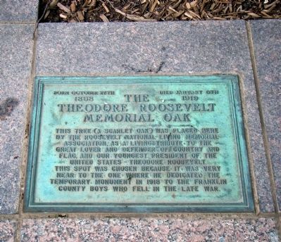 Theodore Roosevelt Memorial Oak Marker image. Click for full size.