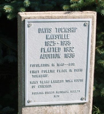 Davis Township - Maysville Marker. Click for full size. Davis Township - Maysville Marker image. Click for full size.