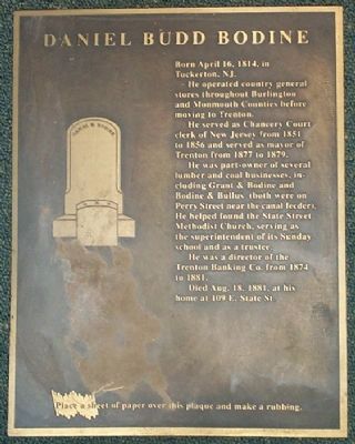 Daniel Budd Bodine Marker. Click for full size. Daniel Budd Bodine Marker image. Click for full size.