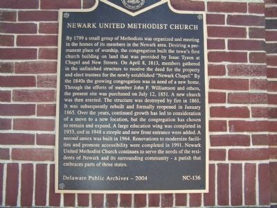 Newark United Methodist Church Marker image. Click for full size.