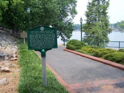 Great Indian Warrior / Trading Path Marker, Along Riverwalk looking west along Savannah River image. Click for full size.