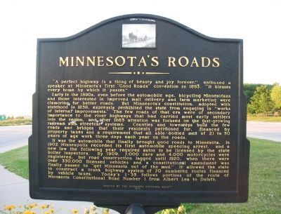 Minnesota's Roads Marker <i>(south side)</i> image. Click for full size.
