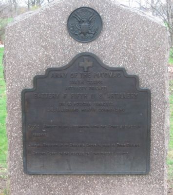 Battery F Fifth U.S. Artillery Tablet image. Click for full size.