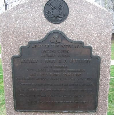 Battery I First U.S. Artillery Tablet. Click for full size. Battery I First U.S. Artillery Tablet image. Click for full size.