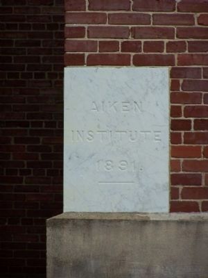 "Aiken Institute 1891" Cornerstone. Click for full size. "Aiken Institute 1891" Cornerstone image. Click for full size.